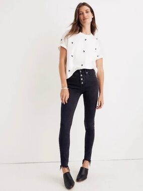 Madewell 9” mid- rise skinny jeans in Berkeley black, size 26